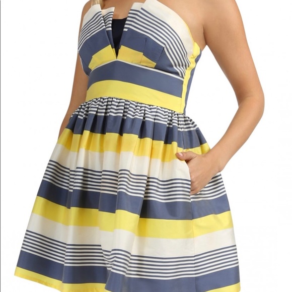 Prom/Homecoming yellow/gray/white dress Sz 7/8 - Picture 7 of 8